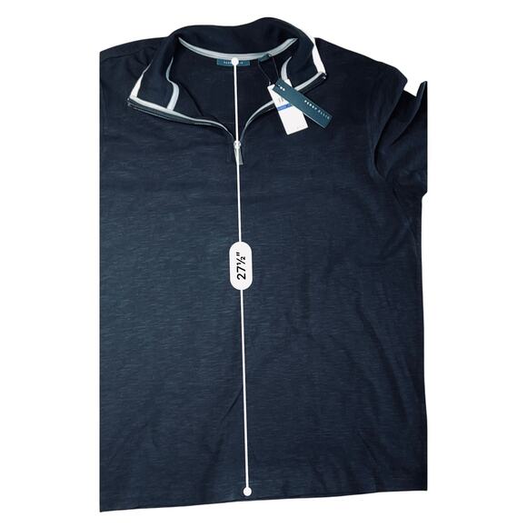 Perry‎ Ellis Black 1/4 Zip Up Polo Style Sweater X LARGE NWT 90s Inspired Casual - Picture 7 of 8